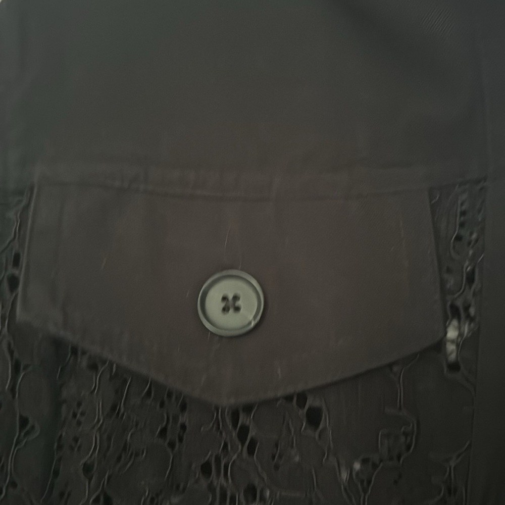 Beautiful black floral sheer jacket button up - Picture 2 of 15